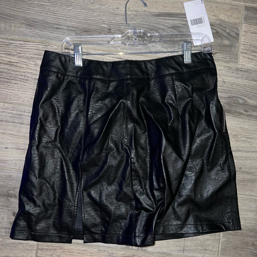 Black Mini faux leather skirt